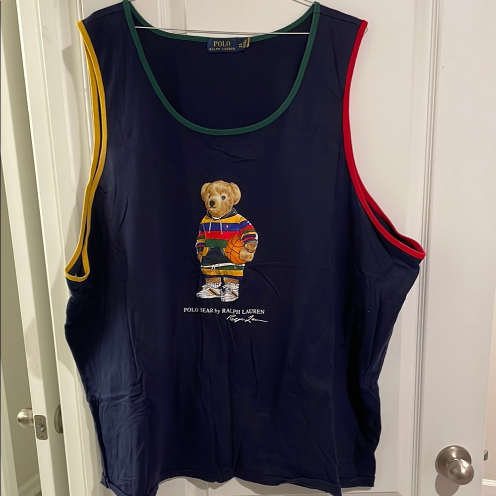 Polo Ralph Lauren Bear Tank Top - Navy with Multicolor Accents